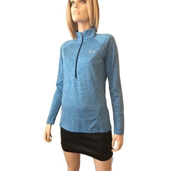 Under Armour Top Heat Gear Half Β½ Zip Front Pullover Shirt Active Wear Jacket - Picture 4 of 16